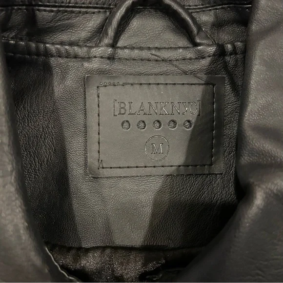 Blank NYC Black Bomber Jacket with Red and White Stripes - Size M - Picture 6 of 11